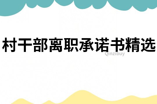 村干部離職承諾書精選