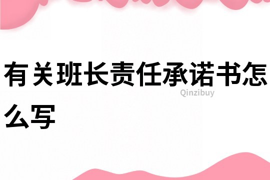 有關班長責任承諾書怎么寫