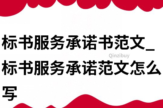 標(biāo)書服務(wù)承諾書范文_標(biāo)書服務(wù)承諾范文怎么寫