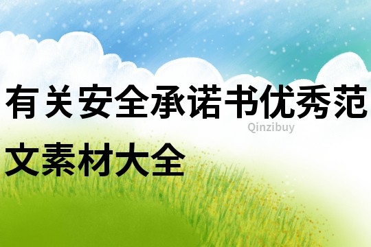 有關安全承諾書優秀范文素材大全