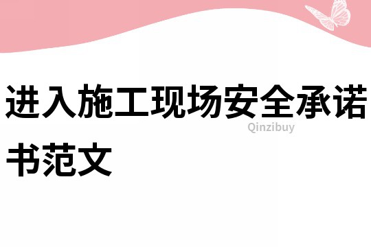 進入施工現場安全承諾書范文