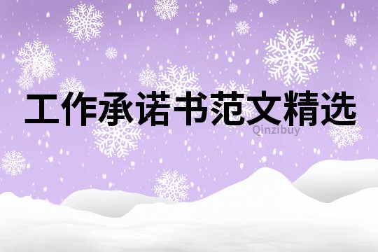 工作承諾書范文精選