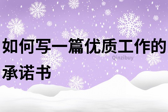 如何寫一篇優質工作的承諾書