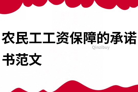 農(nóng)民工工資保障的承諾書范文