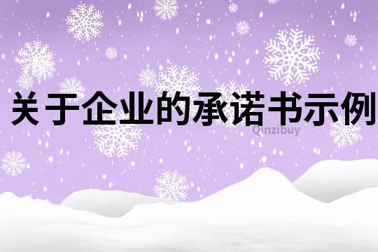 關(guān)于企業(yè)的承諾書示例