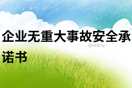 企業(yè)無重大事故安全承諾書