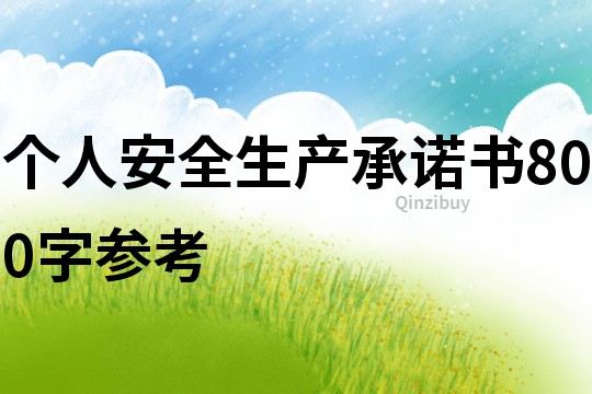 個人安全生產(chǎn)承諾書800字參考