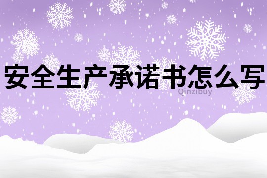安全生產承諾書怎么寫
