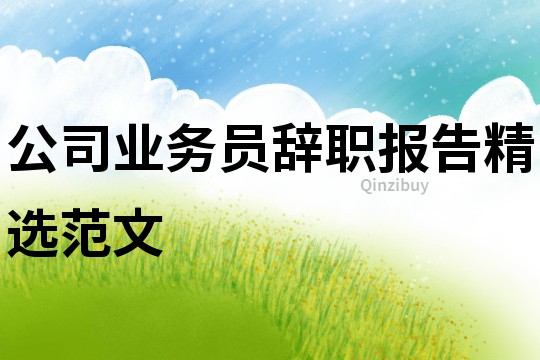 公司業務員辭職報告精選范文