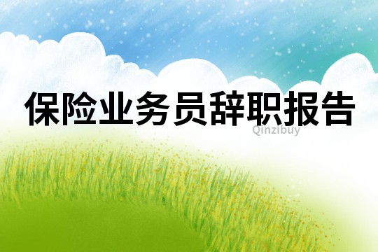 保險業務員辭職報告