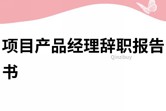 項目產品經理辭職報告書