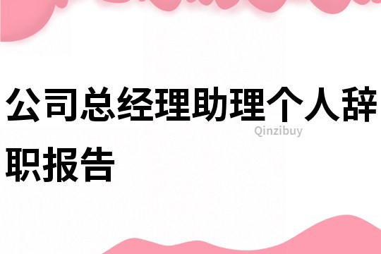 公司總經(jīng)理助理個(gè)人辭職報(bào)告