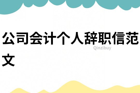 公司會計個人辭職信范文