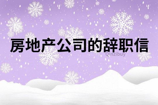 房地產(chǎn)公司的辭職信