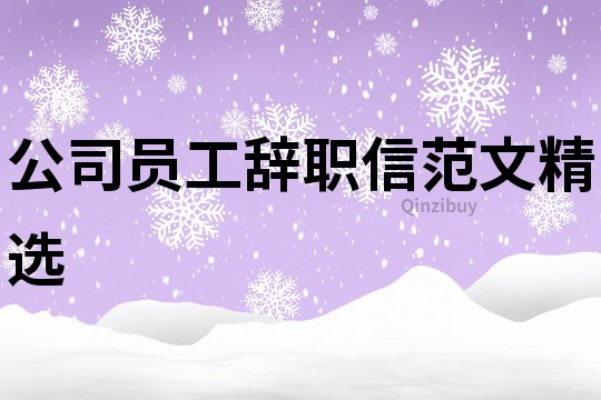 公司員工辭職信范文精選