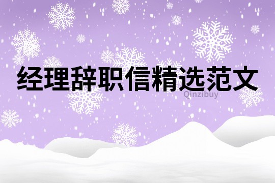 經(jīng)理辭職信精選范文