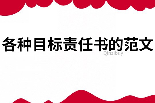 各種目標責任書的范文