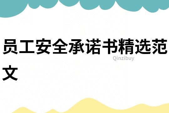 員工安全承諾書精選范文
