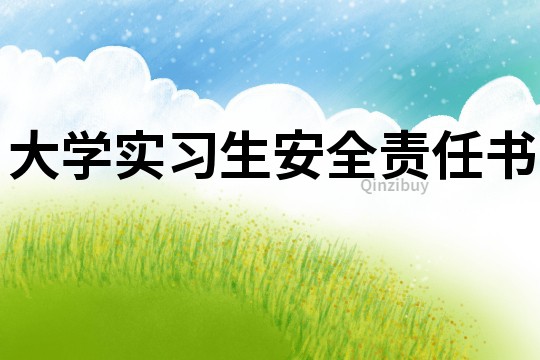 大學實習生安全責任書