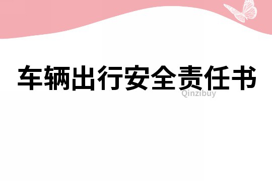 車輛出行安全責(zé)任書
