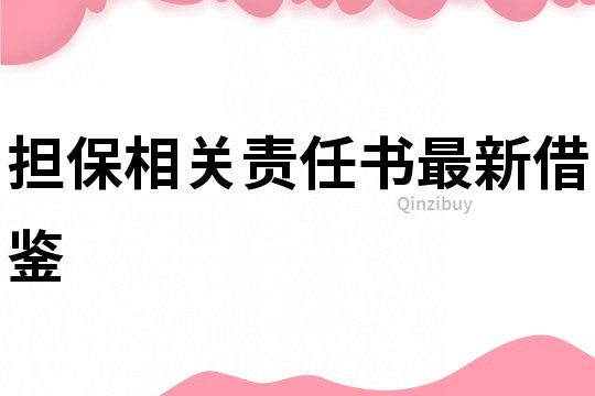 擔保相關責任書最新借鑒
