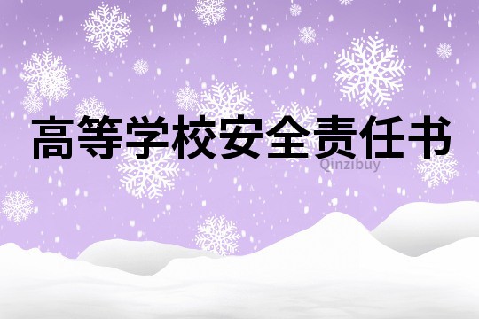 高等學校安全責任書
