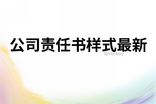 公司責任書樣式最新
