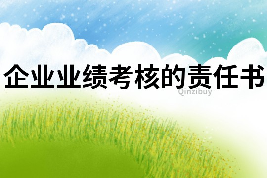 企業(yè)業(yè)績考核的責任書
