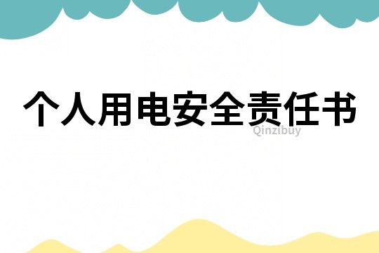 個人用電安全責任書