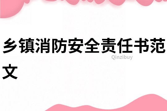 鄉鎮消防安全責任書范文