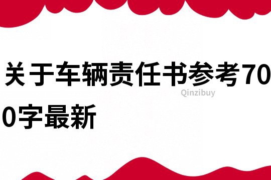 關于車輛責任書參考700字最新