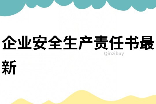 企業安全生產責任書最新