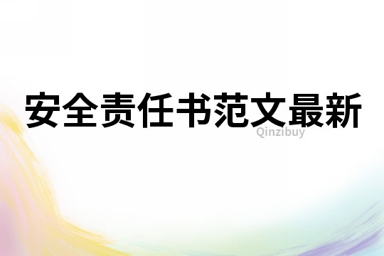 安全責任書范文最新