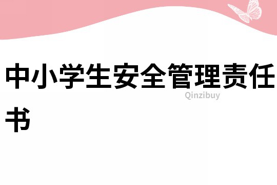 中小學生安全管理責任書