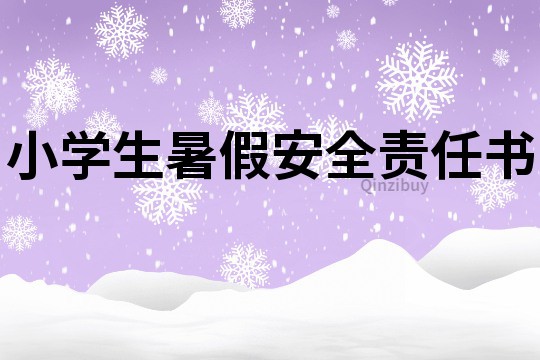 小學(xué)生暑假安全責任書