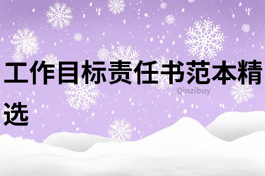 工作目標責任書范本精選