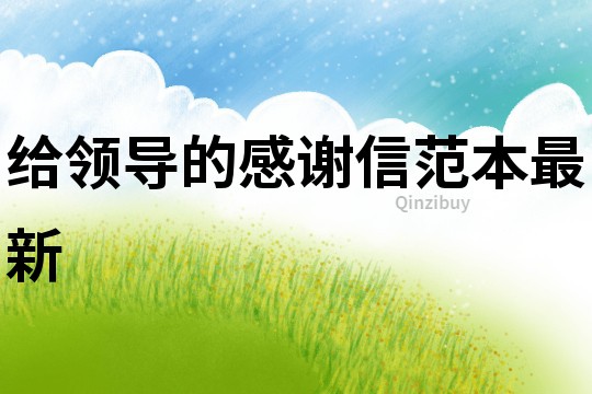 給領導的感謝信范本最新