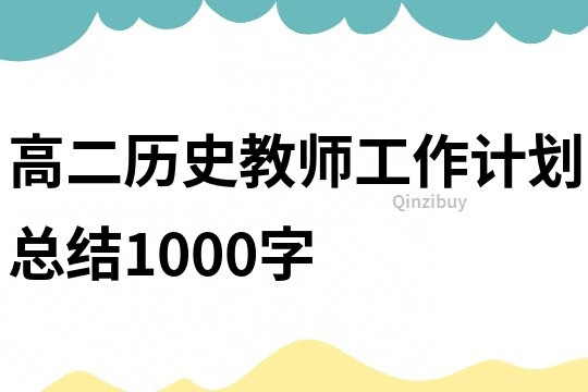 高二歷史教師工作計劃總結1000字