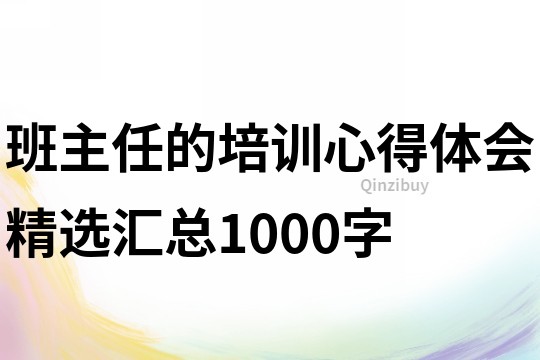 班主任的培訓心得體會精選匯總1000字