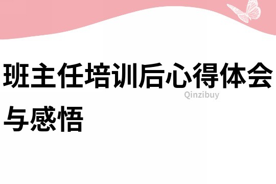 班主任培訓后心得體會與感悟
