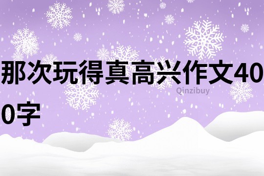 那次玩得真高興作文400字