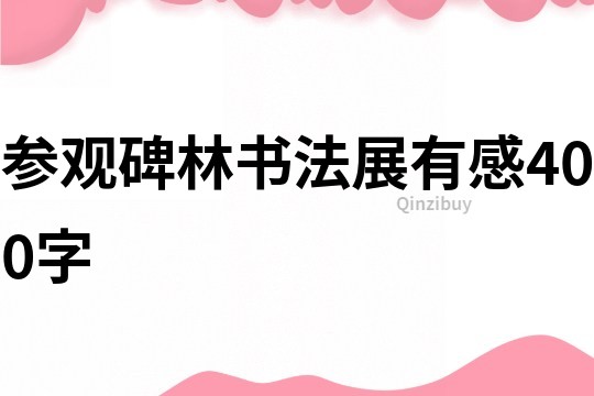 參觀碑林書法展有感400字