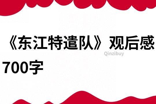 《東江特遣隊》觀后感700字