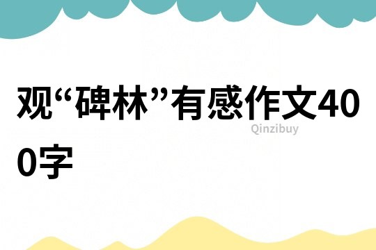 觀“碑林”有感作文400字