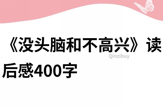 《沒頭腦和不高興》讀后感400字