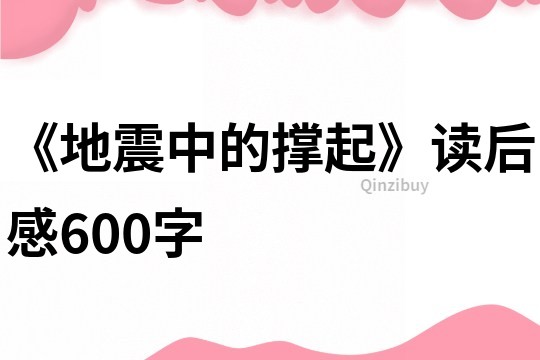 《地震中的撐起》讀后感600字