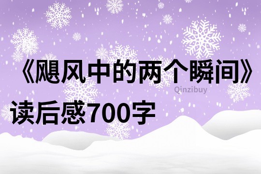《颶風(fēng)中的兩個瞬間》讀后感700字