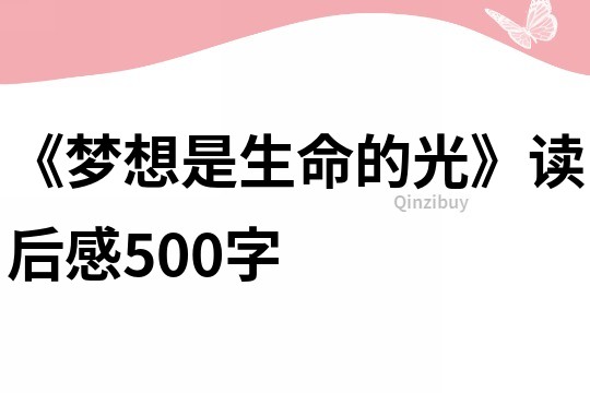 《夢(mèng)想是生命的光》讀后感500字