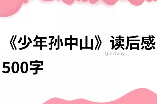 《少年孫中山》讀后感500字