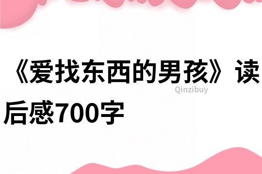 《愛找東西的男孩》讀后感700字